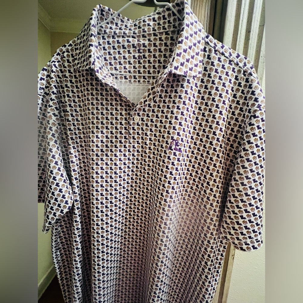 Rhoback LSU Bayou Bengals Polo. The details are perfect!  Excellent condition.